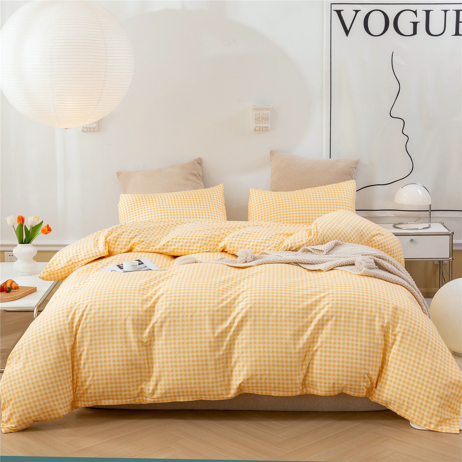 Printed Duvet Cover and Pillowcase Bedding Set - 3 Pieces - Calm Cloud Bedding